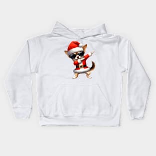 Christmas Chihuahua Dog Dabbing Dance Kids Hoodie